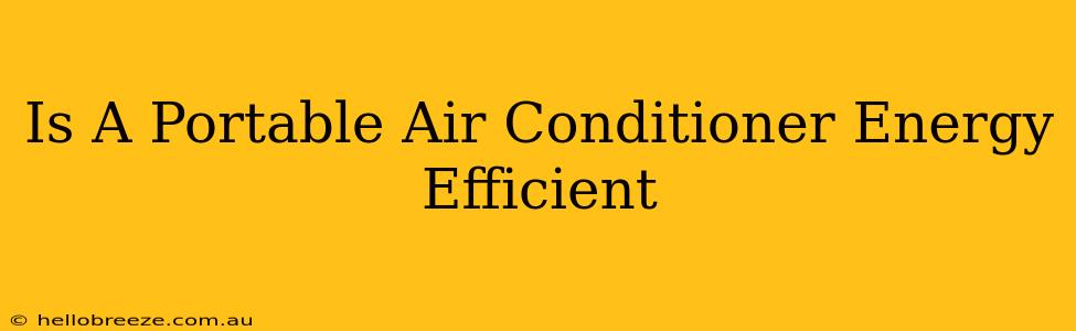 Is A Portable Air Conditioner Energy Efficient