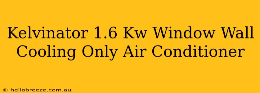 Kelvinator 1.6 Kw Window Wall Cooling Only Air Conditioner