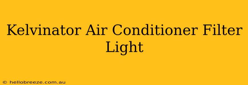 Kelvinator Air Conditioner Filter Light