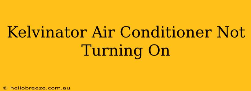 Kelvinator Air Conditioner Not Turning On