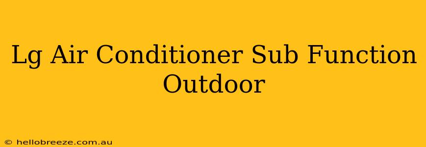 Lg Air Conditioner Sub Function Outdoor