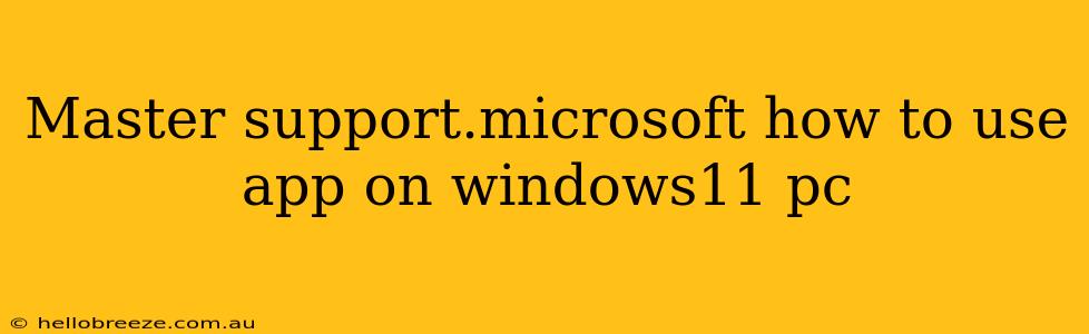 Master support.microsoft how to use app on windows11 pc