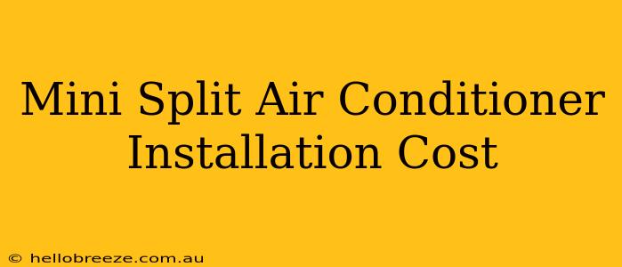 Mini Split Air Conditioner Installation Cost