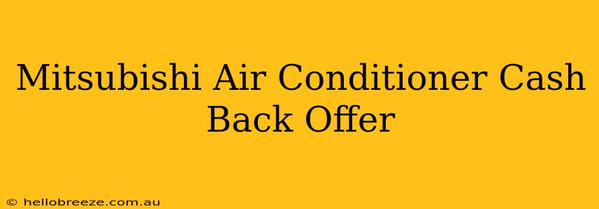 Mitsubishi Air Conditioner Cash Back Offer