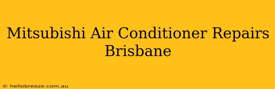 Mitsubishi Air Conditioner Repairs Brisbane