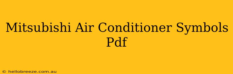 Mitsubishi Air Conditioner Symbols Pdf