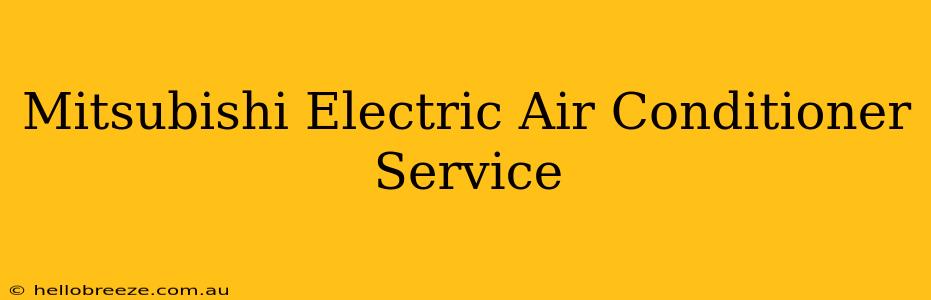 Mitsubishi Electric Air Conditioner Service