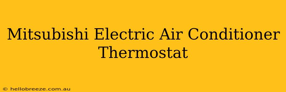 Mitsubishi Electric Air Conditioner Thermostat