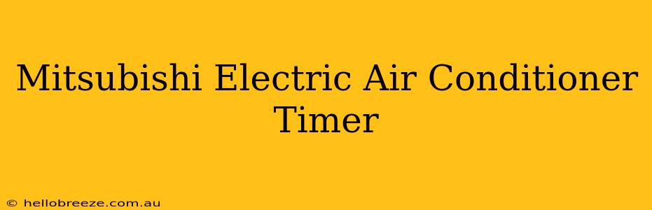 Mitsubishi Electric Air Conditioner Timer