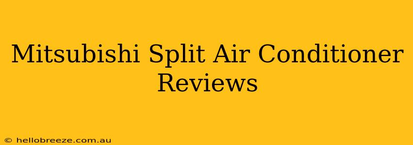 Mitsubishi Split Air Conditioner Reviews