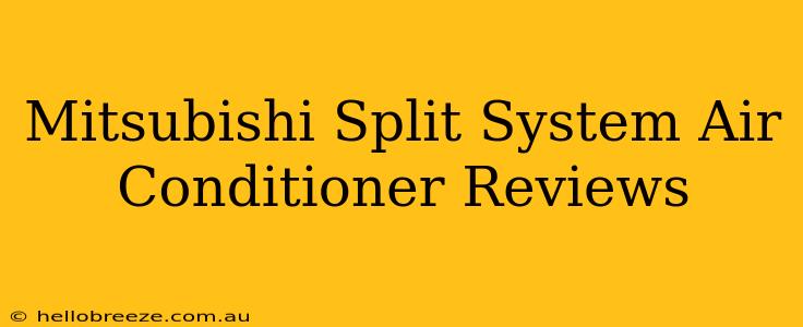 Mitsubishi Split System Air Conditioner Reviews