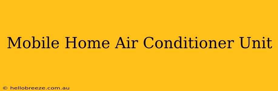 Mobile Home Air Conditioner Unit