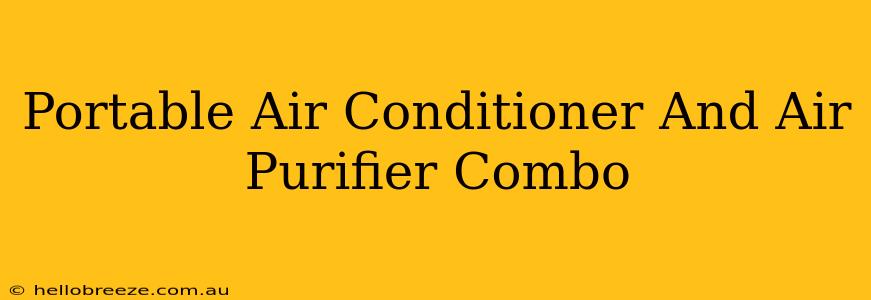 Portable Air Conditioner And Air Purifier Combo