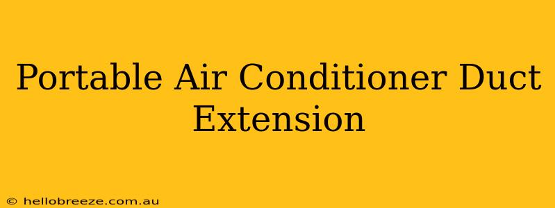 Portable Air Conditioner Duct Extension