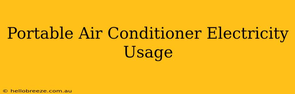 Portable Air Conditioner Electricity Usage