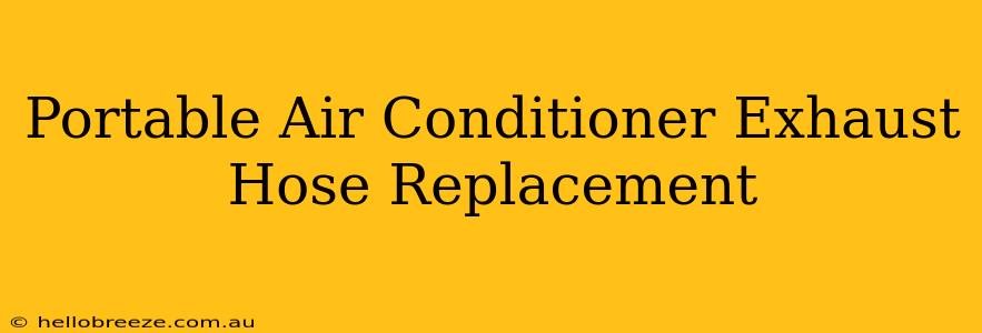 Portable Air Conditioner Exhaust Hose Replacement