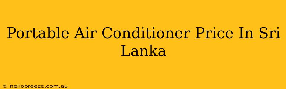 Portable Air Conditioner Price In Sri Lanka