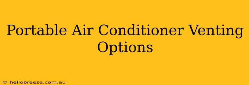 Portable Air Conditioner Venting Options