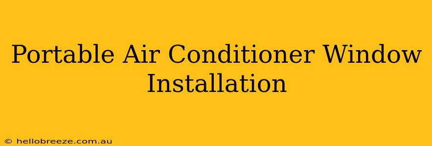 Portable Air Conditioner Window Installation