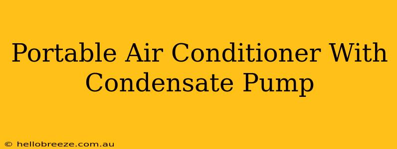 Portable Air Conditioner With Condensate Pump