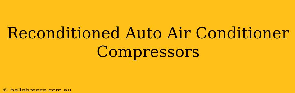 Reconditioned Auto Air Conditioner Compressors