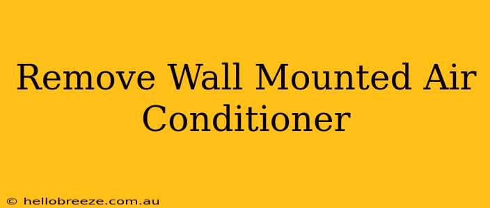 Remove Wall Mounted Air Conditioner