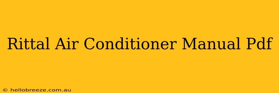 Rittal Air Conditioner Manual Pdf