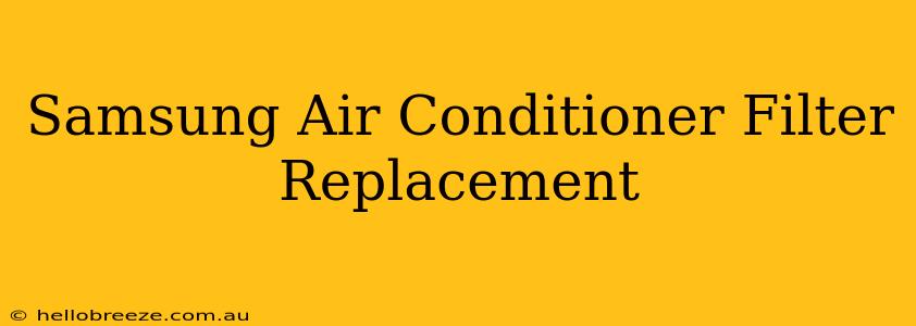 Samsung Air Conditioner Filter Replacement