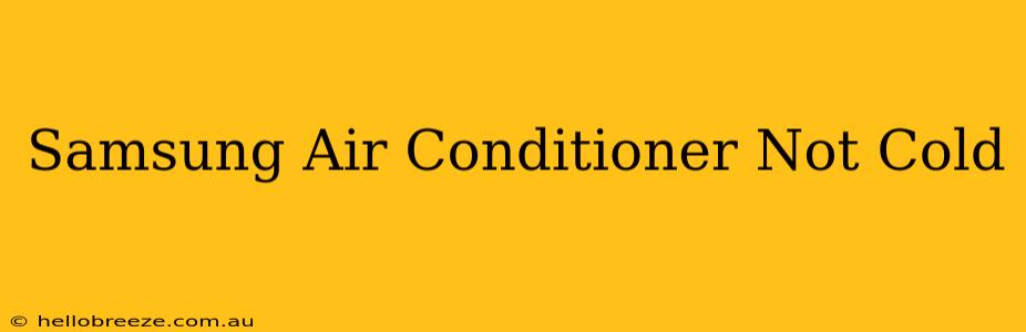 Samsung Air Conditioner Not Cold