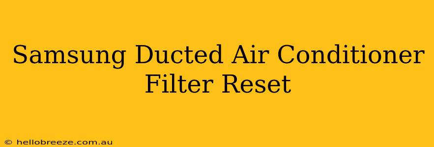 Samsung Ducted Air Conditioner Filter Reset