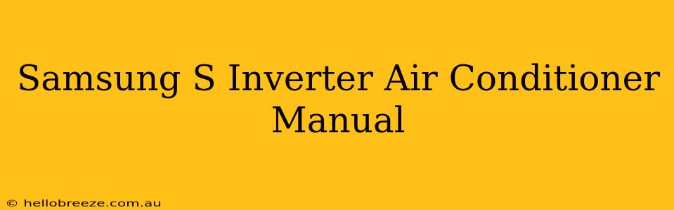 Samsung S Inverter Air Conditioner Manual