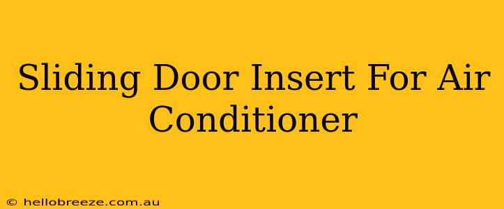 Sliding Door Insert For Air Conditioner