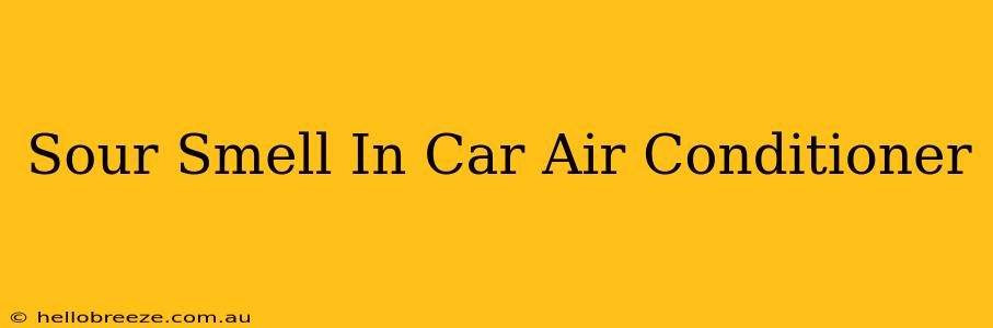 Sour Smell In Car Air Conditioner