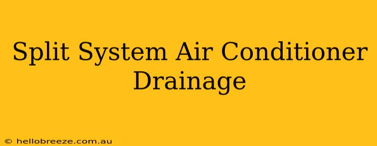 Split System Air Conditioner Drainage