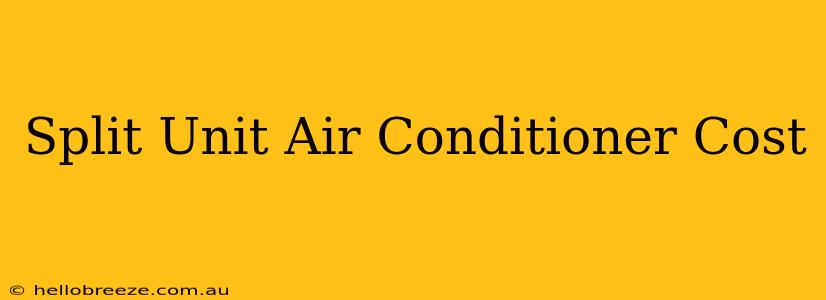 Split Unit Air Conditioner Cost