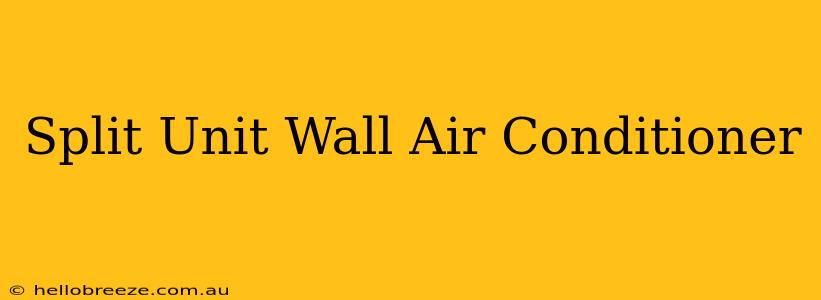 Split Unit Wall Air Conditioner