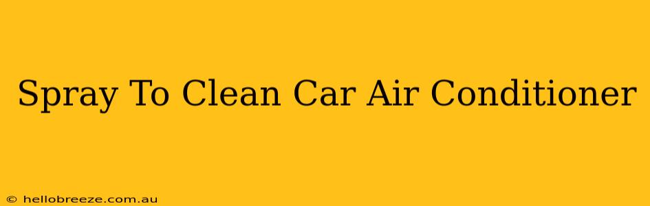 Spray To Clean Car Air Conditioner