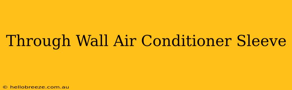 Through Wall Air Conditioner Sleeve