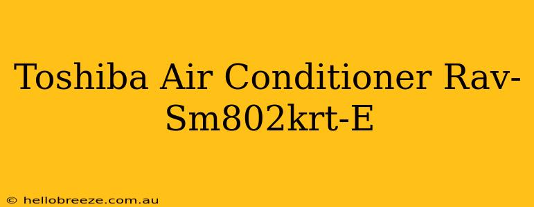 Toshiba Air Conditioner Rav-Sm802krt-E