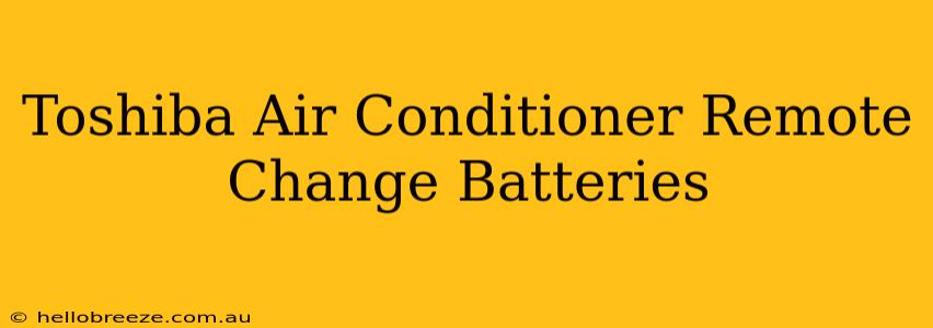 Toshiba Air Conditioner Remote Change Batteries