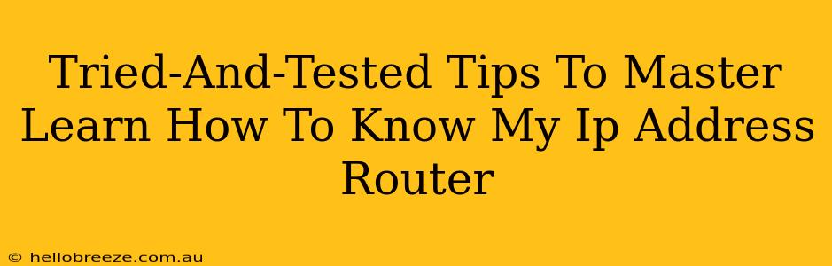 Tried-And-Tested Tips To Master Learn How To Know My Ip Address Router