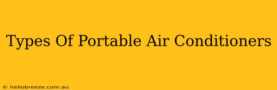 Types Of Portable Air Conditioners