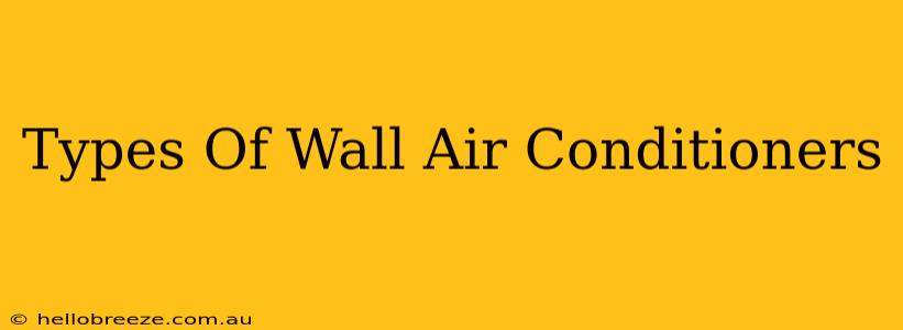 Types Of Wall Air Conditioners