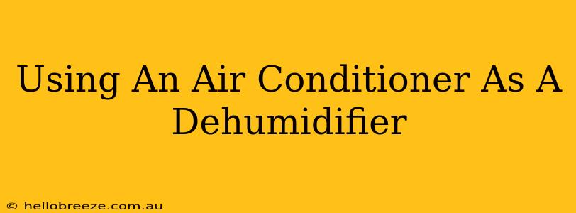 Using An Air Conditioner As A Dehumidifier