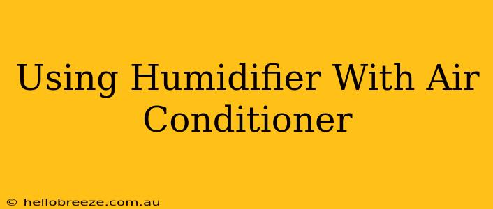 Using Humidifier With Air Conditioner