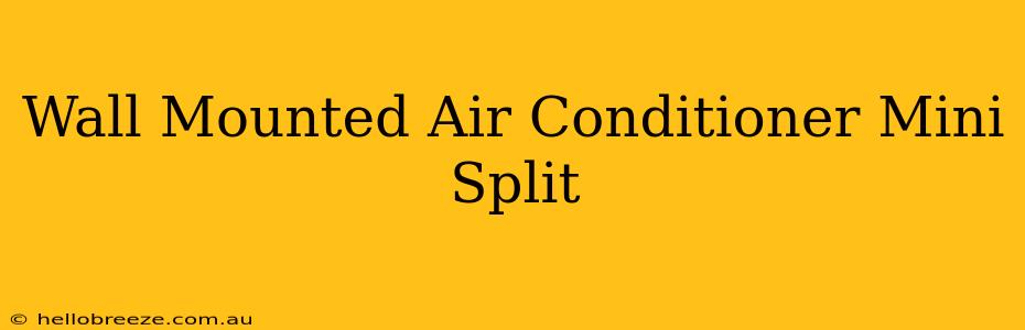 Wall Mounted Air Conditioner Mini Split