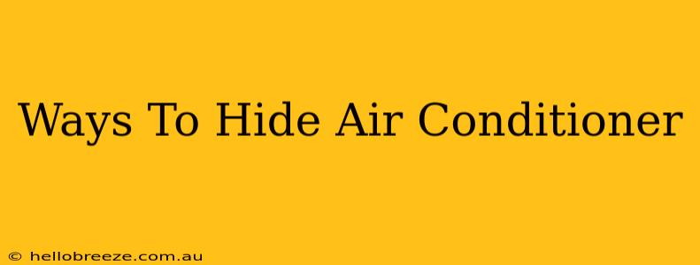 Ways To Hide Air Conditioner