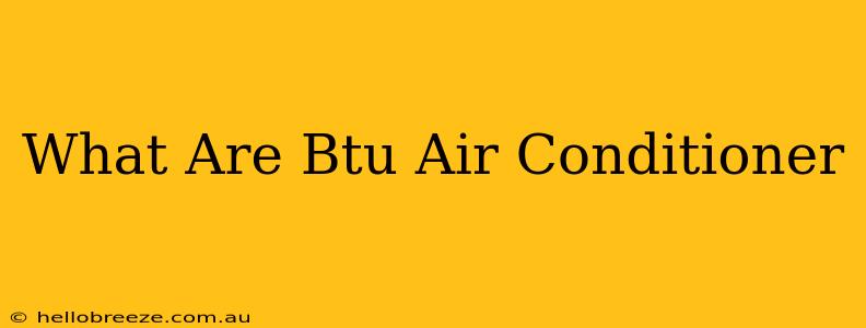 What Are Btu Air Conditioner