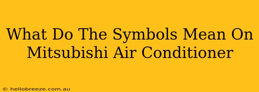 What Do The Symbols Mean On Mitsubishi Air Conditioner