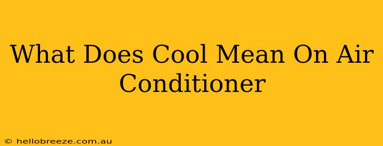 What Does Cool Mean On Air Conditioner